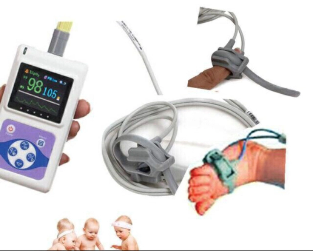 Máy đo nồng độ oxy trong máu SPO2 và nhịp tim cho trẻ sơ sinh có cảnh báo âm thanh